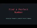 How to Check for Perfect Numbers in JavaScript Step by Step Tutorial