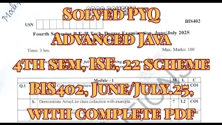 Advanced Java Solved PYQ BIS402 25 22 scheme ISE Stream with pdf