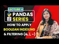 Boolean Indexing Filtering in Pandas Series Class 12 IP Python Pandas Tutorial