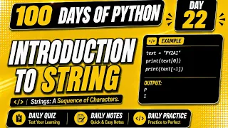 100 Days Of Python Introduction to String PY2AI