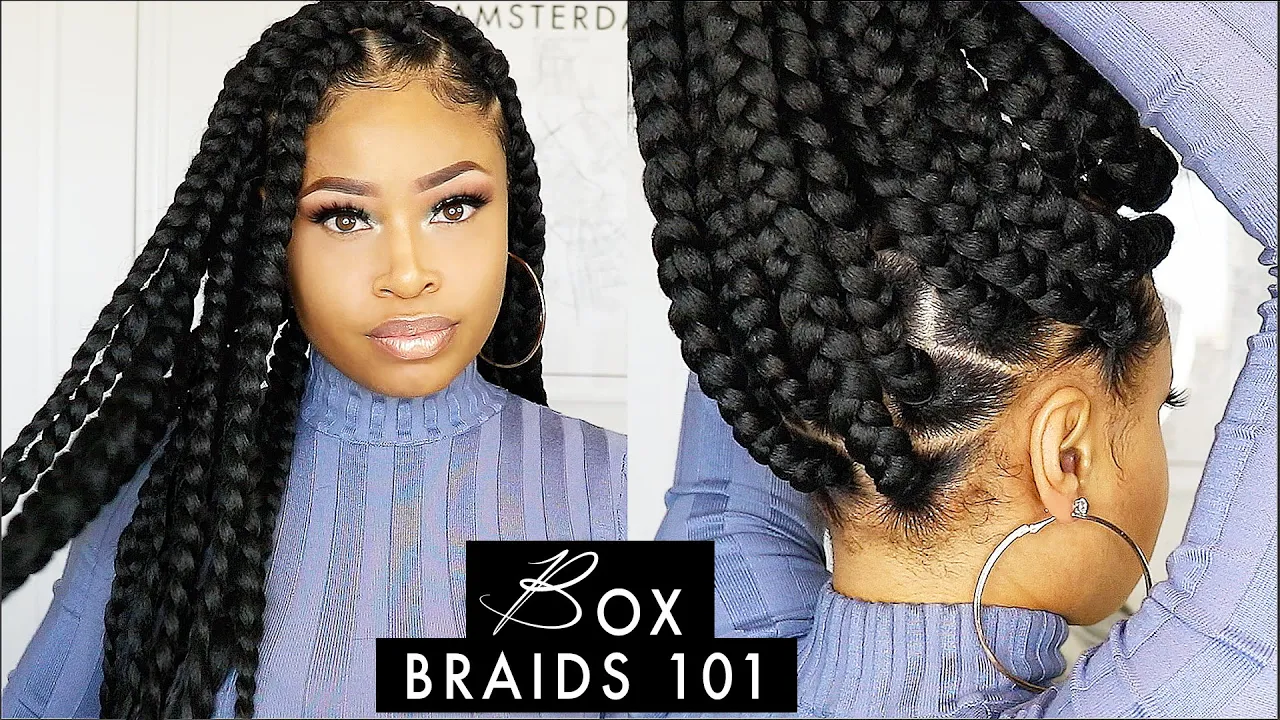 EASY & NEAT JUMBO BOX BRAIDS (elastic band method)