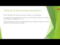 Critical Thinking Lecture Informal Fallacies Unwarranted Assumption