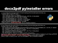 docx2pdf pyinstaller PackageNotFoundError ImportError with cx - freeze and pywin32
