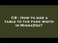 C How to size a table to the page width in MigraDoc