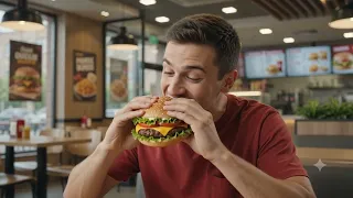 Fast Food Juicy Cheesy Delicious Burger AI Cinematic Food Street Food Style