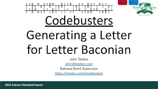 Codebusters - Generating a Letter for Letter Baconian