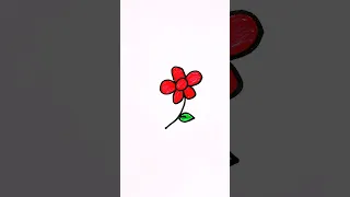 رسم ورده بطريقة سهلة  رسم سهل  رسم للأطفال              دندنها
