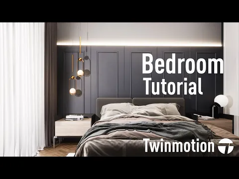 Twinmotion 2020 - Bedroom interior tutorial [Light, Material & Export settings]