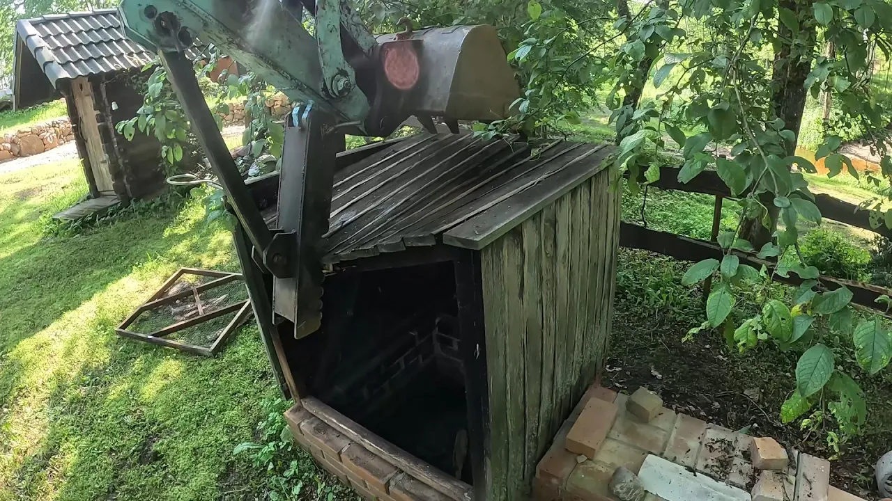 Removing a old meat smoker Removing a old meat smoker
