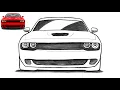 How to Draw a Dodge Challenger Hellcat Easy Step-by-Step Muscle Car Drawing Tutorial