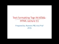 HTML Text Formatting Tags Malayalam HTML Lecture 11