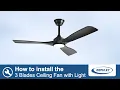 How to Install 52 Ceiling Fan with Remote APP Control WS-FPZ180 - Indoor Outdoor Use