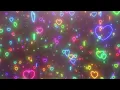 Stunning Falling Neon Hearts Rain Spinning Glowing Rainbow Lights 4K 60fps Wallpaper Background