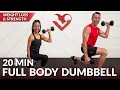 20 Min Full Body Workout at Home with Dumbbells - No Repeat Strength Training for Weight Loss