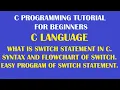 What is Switch statement syntax flowchart and example program of Switch statement Part-34