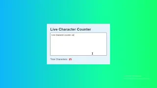 Live character counter using HTML CSS JavaScript