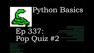Python Basics Pop Quiz