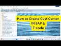 How to Create Cost Center in SAP T-Code Step by Step