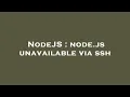 NodeJS node js unavailable via ssh