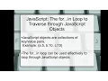 JavaScript The for in Loop to Traverse through JavaScript Objects