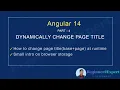 Part 4 - Dynamically change page title of angular Part