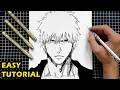 How to Draw Ichigo Kurosaki - Bleach Manga Easy Drawing Tutorial
