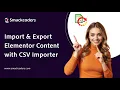 How to Import Export Elementor Content Using WP Ultimate CSV Importer