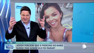 Jovem aspira piercing enquanto dorme e o expulsa de uma forma inesperada | BALANÇO GERAL