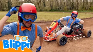 Blippi mengenakan helm gokart-nya! | Blippi Bahasa Indonesia - Video Anak-Anak | Petualangan Blippi