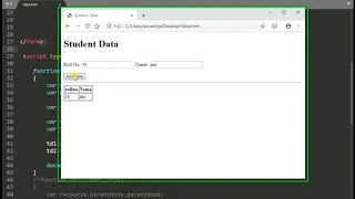 Add data in table dynamically using HTML and JavaScript