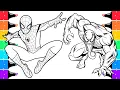 Coloring Spiderman vs Venom Coloring Page Ohuhu Markers