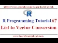R Programming Tutorial List to Vector Conversion