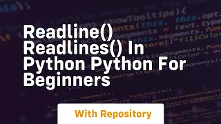 Readline readlines in python python for beginners