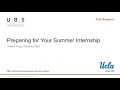 Preparing for Your Summer Internship in Investment Banking