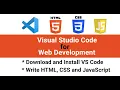 Visual studio code set up for web development VSCode for HTML CSS and JavaScript Top extensions