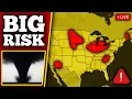 BREAKING TORNADO WARNINGS IN ILLINOIS - Large Tornadoes Possible With LIVE Storm Chasers