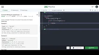 Convert String to LowerCase String GFG Practice