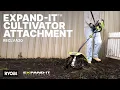 RYOBI Expand-It Cultivator Attachment RECLVA20 in action