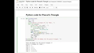 Day 33 Python code for Pascal s Triangle
