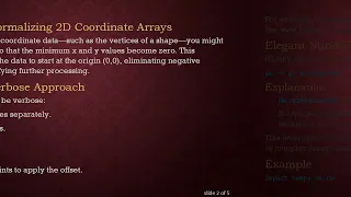 How to Normalize a Two-Dimensional NumPy Array by Adjusting Minimum Coordinates to Zero