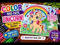 Coloring Unicorn Cute Unicorn Coloring Page Relaxing Coloring Book for Kids Adults