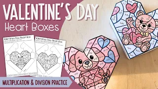 Valentine s Day Math Activities for 4th Grade 5th Grade Multiplication and Division Color by Code
