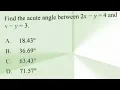 How to find the acute angle between two straight lines
