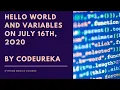Hello World And Variables Python Basics Course
