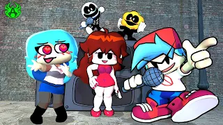 friday night funkin cartoon sky and everyone else is in it 
