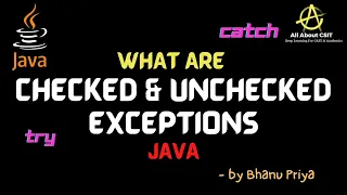 Checked and Unchecked Exceptions in Java lec 68 Java Tutorial BhanuPriya