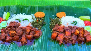 MUKBANG : Huge Pork Eating- Cooking Spicy Desi Pork Recipe | Three layer Gahori very special 😋