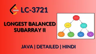 Longest Balanced Subarray II Leetcode 3721 Detailed Solution Java-Hindi