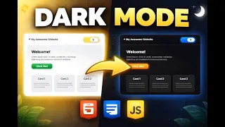 Dark Mode Toggle Website project HTML CSS JavaScript Smooth Animation