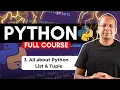 List Tuple - Python Complete Course Most Important topic In Python
